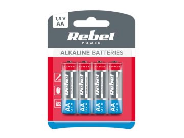 Baterie AA (R6) alkalická REBEL Alkaline Power 4ks / blistr BAT0061B