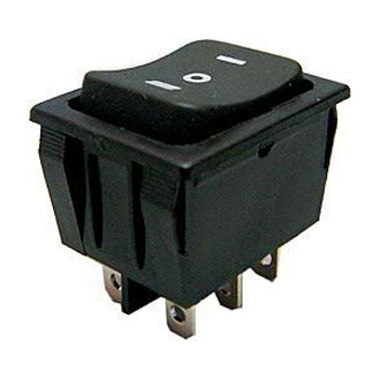 Přepínač kolébkový 3pol./6pin (ON)-OFF-(ON) 250V/15A černý