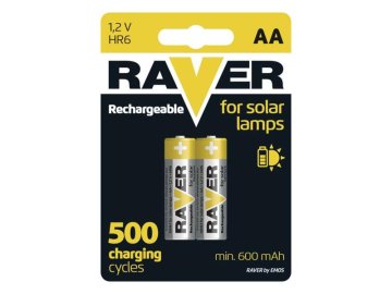 Baterie AA (R6) nabíjecí 1,2V/600mAh RAVER solar 2ks