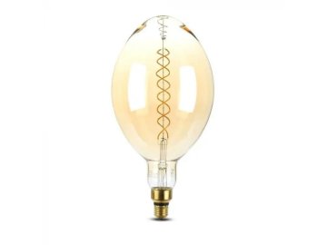 Žárovka Filament LED E27 8W BF180 bílá teplá V-TAC VT-2168D Amber Dimmable