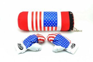 Dětský boxovací pytel TEDDIES USA s rukavicemi