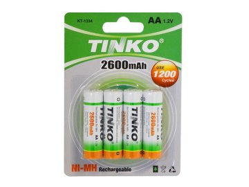 Baterie AA (R6) nabíjecí 1,2V/2600mAh TINKO NiMH 4ks