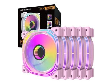 Sada PC ventilátorů DARKFLASH INF24 ARGB 5v1 Pink