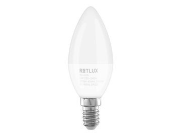 Žárovka LED E14 6W C37 bílá teplá RETLUX RLL 426