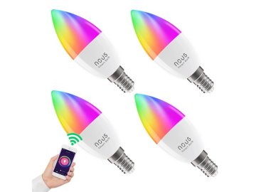 Smart LED žárovka E14 4,5W RGB NOUS P4/4pack WiFi Tuya sada 4ks