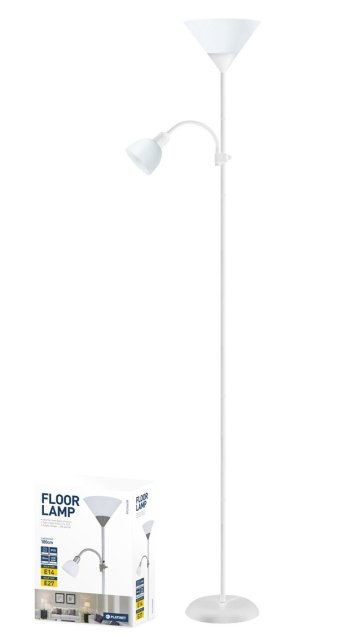 Platinet PFLF066W podlahová lampa E27 + E14 bílá