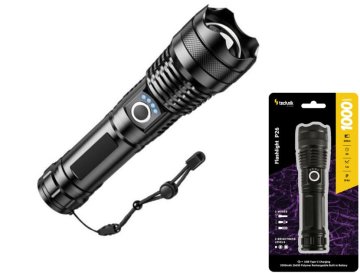 Technik Flashlight P26 nabíjecí svítilna 1000lm LED kovová ZOOM