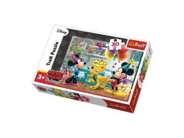 Puzzle TREFL Mickey a Minnie slaví narozeniny 30 dílků