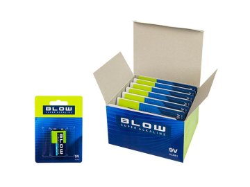 Baterie 9V (6LR61) alkalická BLOW Super Alkaline 12x 1ks / blistr