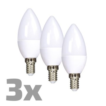 Žárovka LED E14 6W bílá teplá ECOLUX SOLIGHT WZ431-3 3ks