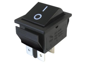 Přepínač kolébkový 2pol./4pin ON-OFF 250V/15A černý