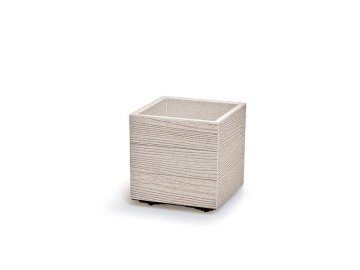 Květináč MADERA SQUARE ECO WOOD bílý 28,8cm