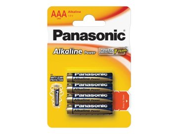 Baterie AAA (R03) alkalická PANASONIC Alkaline Power 4ks / blistr