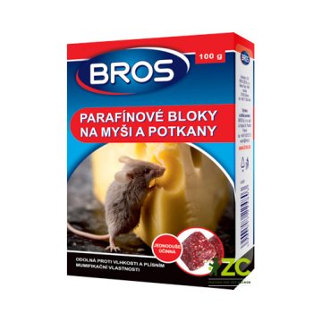 Parafinové bloky na myši, krysy a potkany BROS 100g