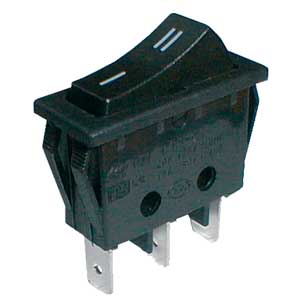 Přepínač kolébkový 2pol./3pin ON-ON 250V/15A černý