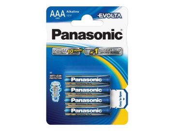 Baterie AAA (R03) alkalická PANASONIC Evolta 4ks / blistr