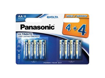 Baterie AA (R6) alkalická PANASONIC Evolta 8ks / blistr