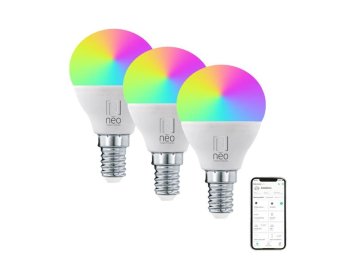 Smart LED žárovka E14 6W RGB+CCT IMMAX NEO Lite 07745C WiFi Tuya sada 3ks