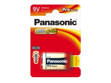 Baterie 6F22 (9V) alkalická PANASONIC Pro Power 1ks / blistr