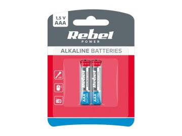 Baterie AAA (R03) alkalická REBEL Alkaline Power 2ks / blistr BAT0066B