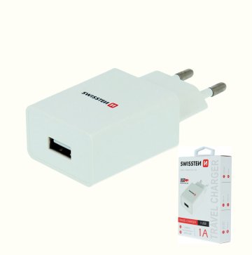 SWISSTEN adaptér 230V/1A 1xUSB COMPACT BÍLÁ