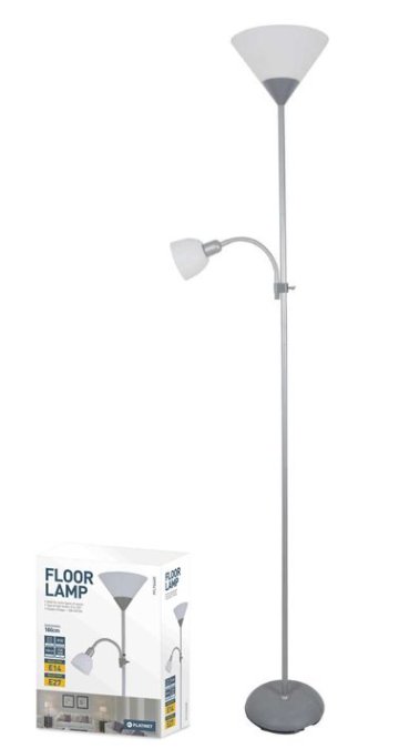 Platinet PFLF066GR podlahová lampa E27 + E14 šedá