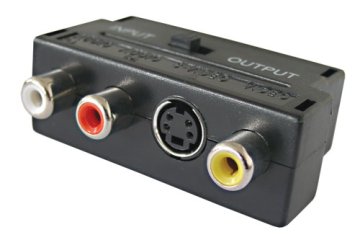 Redukce Scart konektor/ 3 x CINCH zdířka + SVHS + přepínač IN/OUT TIPA D922