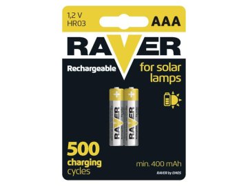 Baterie AAA (R03) nabíjecí 1,2V/400mAh RAVER solar 2ks