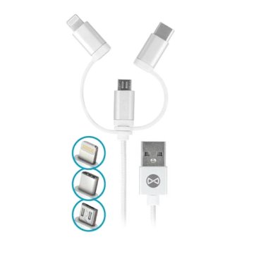 Kabel FOREVER USB 3v1 1m White